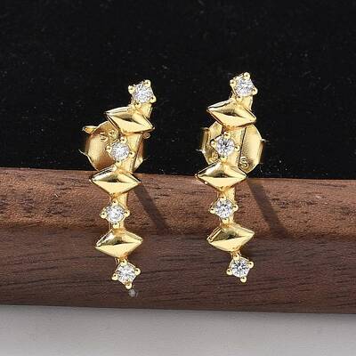 925 Sterling Silver Clear Cubic Zirconia Stud Earrings