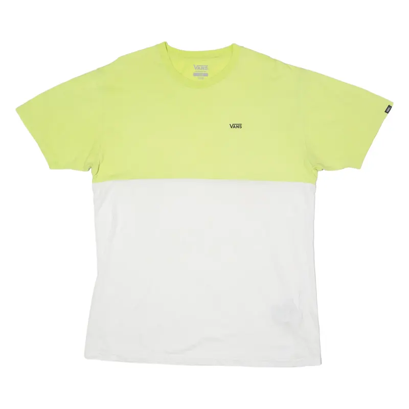 VANS Mens T-Shirt Yellow Crew Neck L