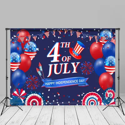 American Hat 4th Of July Independence Day Backdrop - Aperturee