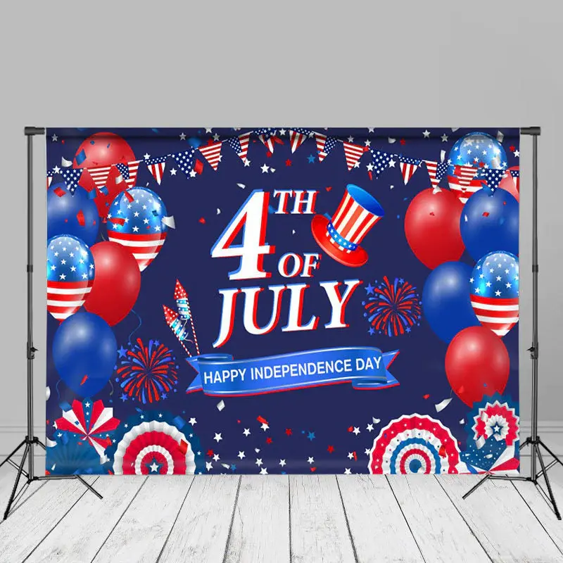 American Hat 4th Of July Independence Day Backdrop - Aperturee