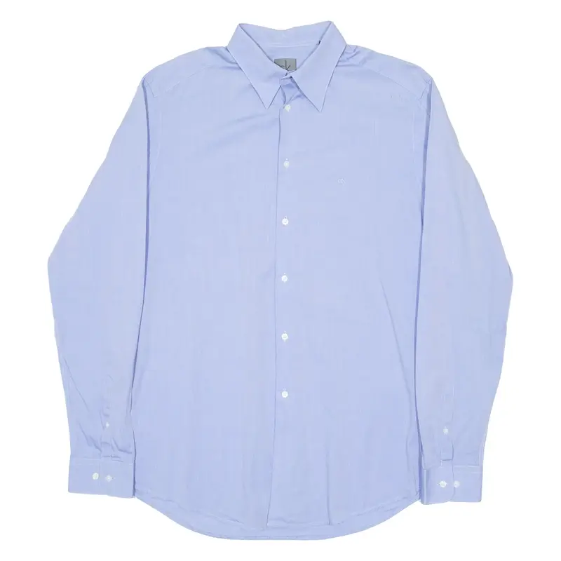 CALVIN KLEIN Mens Formal Shirt Blue Long Sleeve XL