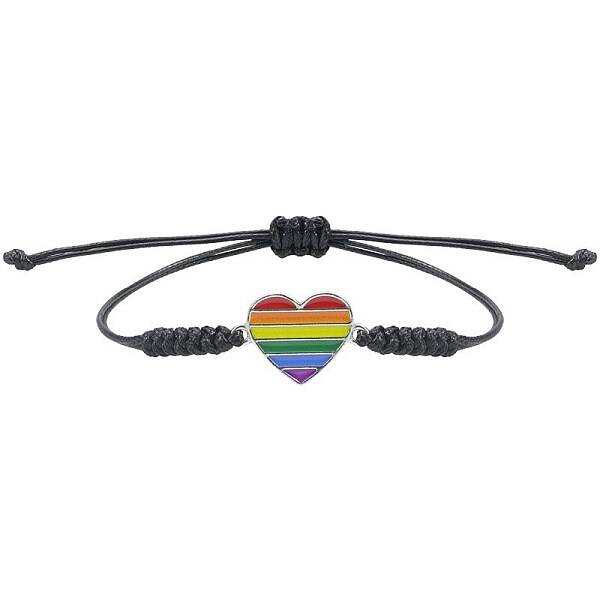 Rainbow Heart Alloy Enamel Handmade Braided Cord Bracelets