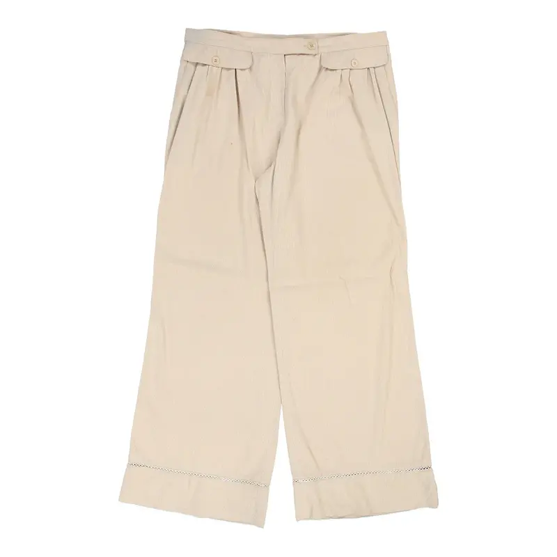 Emporio Armani Trousers - 34W UK 14 Beige Cotton