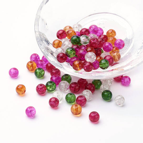 Baking Painted Crackle Glass Beads