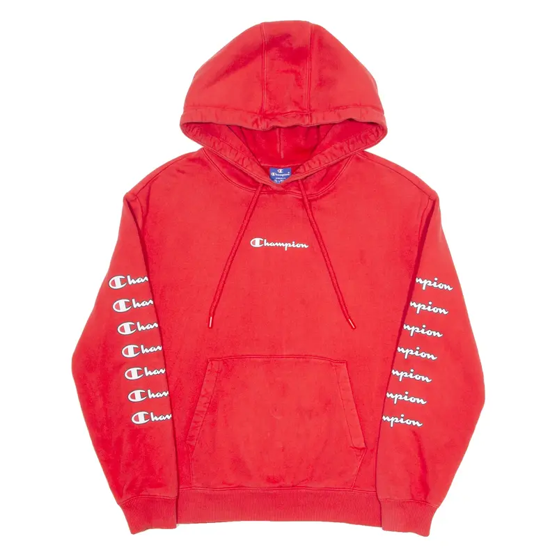 CHAMPION Mens Red Hoodie S
