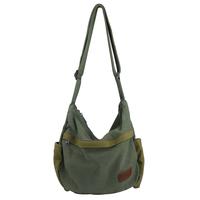 Large Canvas Crossbody Shoulder Tote Hobo Bag Messenger Bag with Multiple Pockets for Men and Women