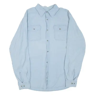WRANGLER Mens Plain Shirt Blue Long Sleeve M