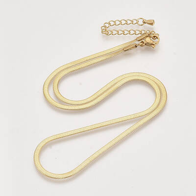 Brass Herringbone Chains Necklaces