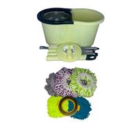 Clean Freak Bundle, Spin Right Mop, Single (One) Bucket System, 2 Dusters, Spin Right Brush, 3 Different Mop Heads, Stainless...