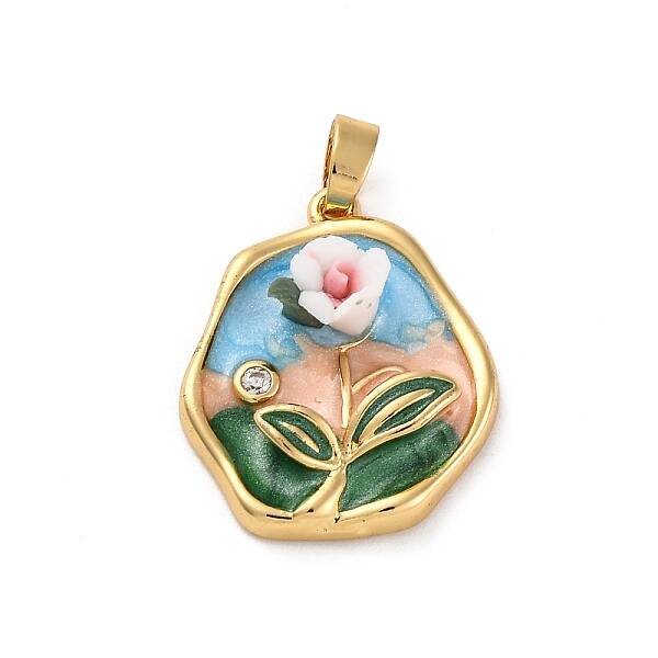 Brass Enamel Pendants