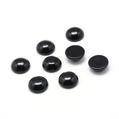 Dyed & Heated Natural Black Agate Gemstone Cabochons