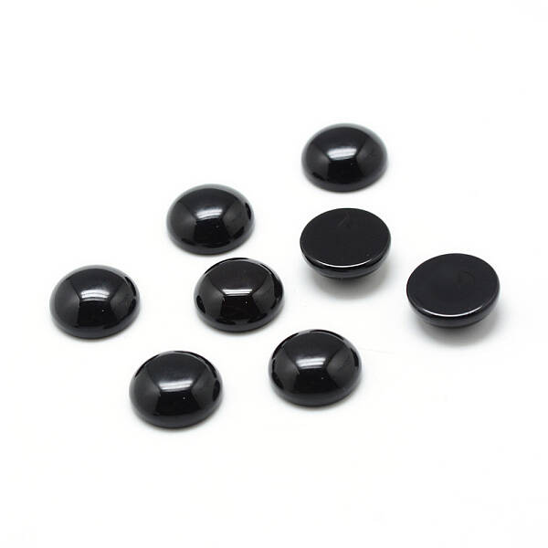 Dyed & Heated Natural Black Agate Gemstone Cabochons