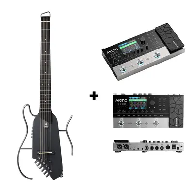 Donner HUSH™ I Acoustic-Electric Travel Guitar - Maple Black / Guitar+Arena 2000