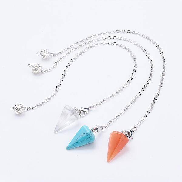 Natural & Synthetic Mixed Stone Hexagonal Pointed Dowsing Pendulums