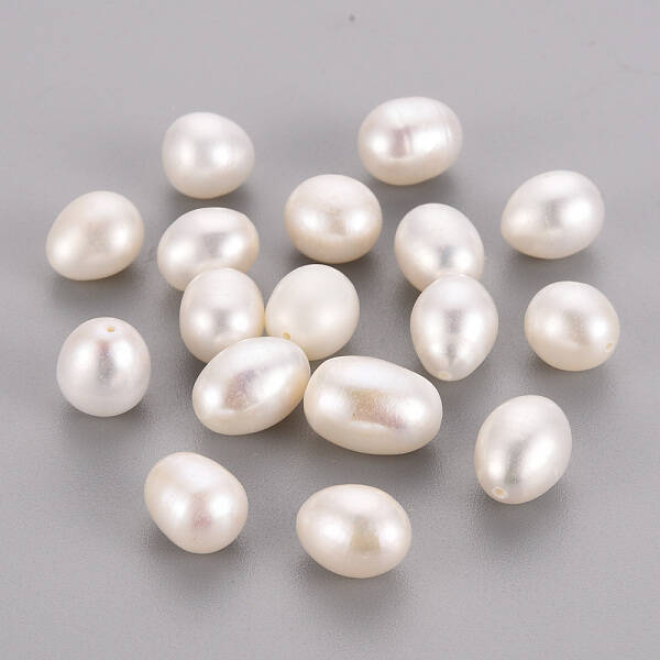 Natural Cultured Freshwater Pearl Half Drilled Beads