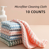 10 Counts Soft Kitchen Cleaning Cloths，Microfibe Absorbent Kitchen Towels for Dish Dry&Wet Washing,Reusable and Washable To...