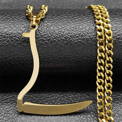 304 Stainless Steel Grim Reape Scythe Pendant Necklaces