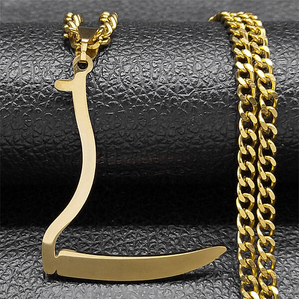 304 Stainless Steel Grim Reape Scythe Pendant Necklaces