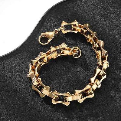 304 Stainless Steel Bone Link Bracelets for Women Men