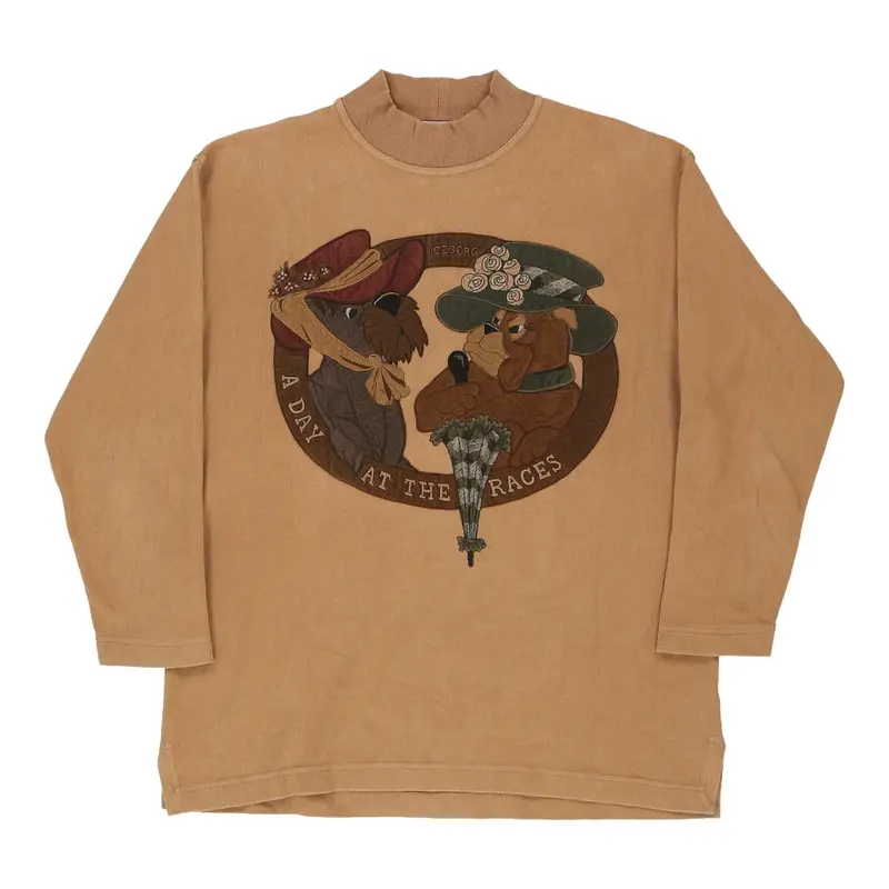 Iceberg Embroidered Sweatshirt - Medium Brown Cotton | Size: medium