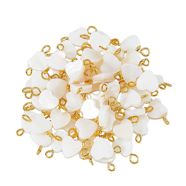60Pcs Natural Freshwater Shell Connector Charms