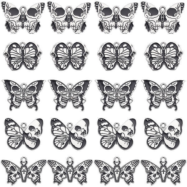 20Pcs 5 Style Alloy Enamel Pendants