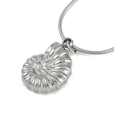 304 Stainless Conch Shell Shaped Pendant Round Snake Chain Necklaces