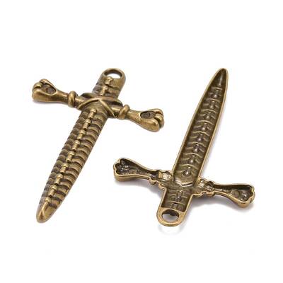 Tibetan Style Metal Dagger Pendants