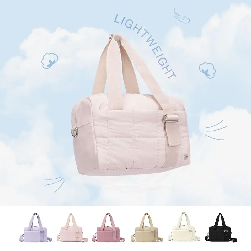 WESTBRONCO Puffer Women Gym Crossbody FASHION bag Quilted Lightweight Waterproof Hand Shoulder Bag Capacity Duffel Bag For Tr...