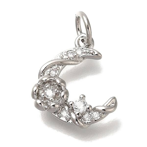 Rack Plating Brass Micro Pave Cubic Zirconia Charms