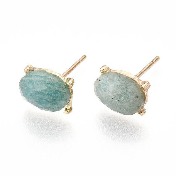 Natural Amazonite Stud Earrings
