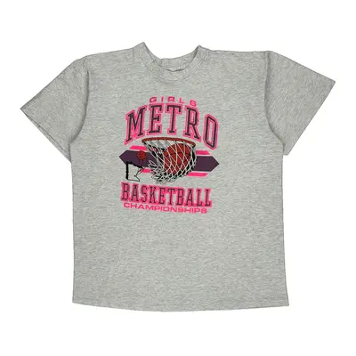 Single Stitch Basketball Championships Delta T-Shirt - XL Grey Cotton Blend