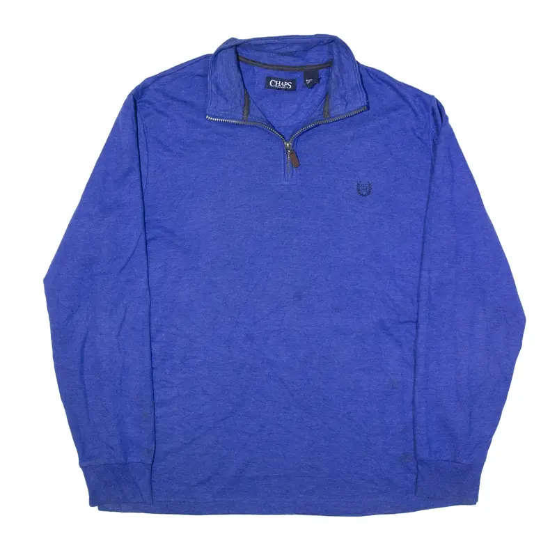 CHAPS Sweatshirt Blue 1/4 Zip Mens XL
