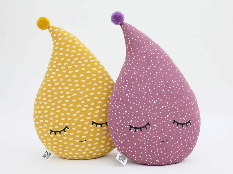 Mustard, Teal or Plum Raindrop Pillow