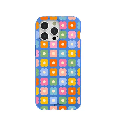 Electric Blue Petal Pop iPhone 15 Pro Max Case