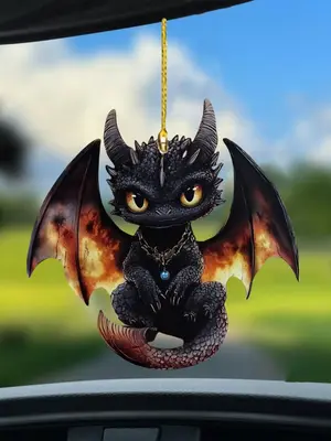Cartoon Dragon Design Car Rearview Mirror Hanging Ornament, Creative Car Interior Pendant, Universal Bag Decoration Accessor...