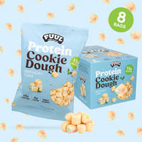 FUUL Protein Cookie Dough Bites - Birthday Cake - 8 Count Box Snack