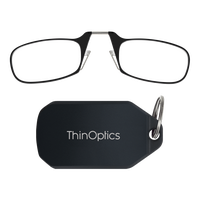 ThinOptics Reading Glasses and Black Keychain Case