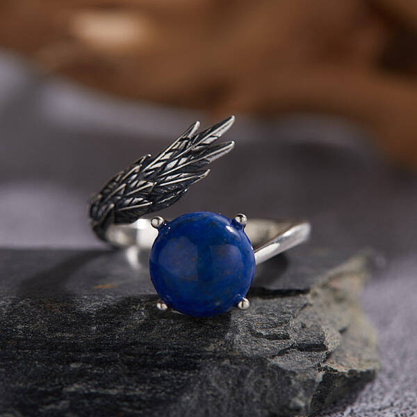 925 Sterling Silver with Natural Malachite Finger Rings