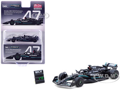 Mercedes-AMG F1 W14 E Performance #47 Mick Schumacher Formula One F1 Spanish GP Tyre Testing (2023) with Pit Board Global6...