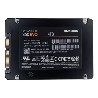 MZ-76E4T0B/CN Samsung 860 EVO Series 4TB 2.5-inch 6GB/s SATA 4GB Cache V-NAND 3bit MLC Solid State Drive