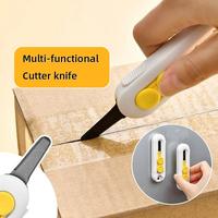 Portable Magnetic Box Cutter, 1 Count Mini Pocket Folding Knife, Portable Finger Guard DIY Hand Tools for Envelope Paper
