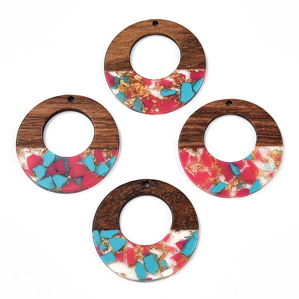 Transparent Resin & Walnut Wood Pendants