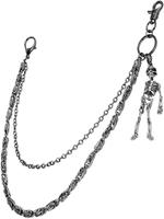 Skeleton Wallet Chain Biker Jean Pocket Chain Unisex Pant Trouser Skull Chain for Men Women Surgical Steel CZ Piercing Jewelr...