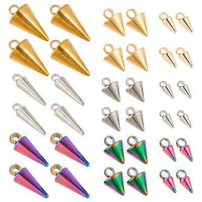 54Pcs 9 Style 304 & 201 Stainless Steel Charms