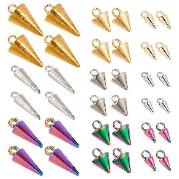 54Pcs 9 Style 304 & 201 Stainless Steel Charms