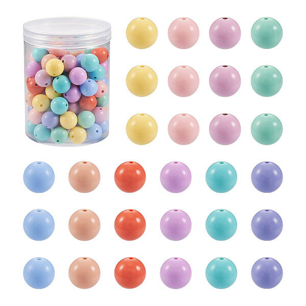 100Pcs 10 Colors Food Grade Eco-Friendly Silicone Focal Beads