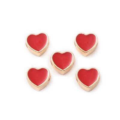 Light Gold Plated Alloy Enamel Beads