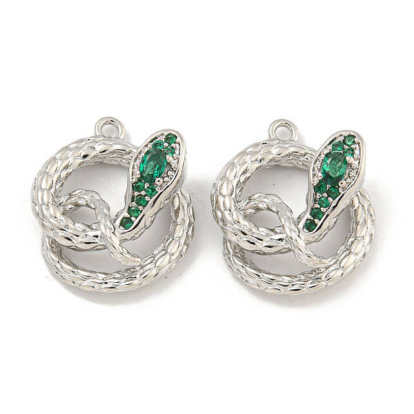 Brass Micro Pave Cubic Zirconia Pendants