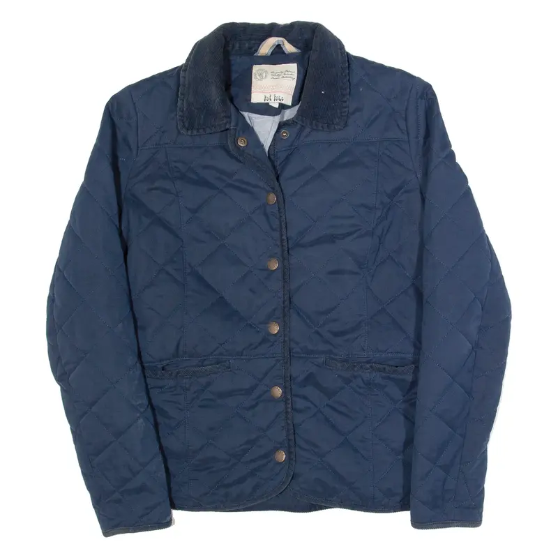 FAT FACE Womens Quilted Jacket Blue UK 8